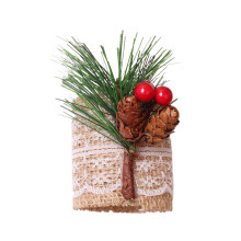 Adornos de mesa de temporada con piñas y bayas rojas, flores artificiales para centros de mesa de Navidad, Acción de Gracias y bodas.