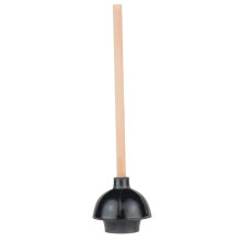 Heavy Duty Toilet Plunger Double Thrust Force Rubber Cup with 18in Wooden Handle for Bathroom and Kitchen Sinks