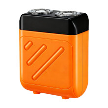 Electric Shaver for Men Waterproof Dual Head Wet Dry Cordless Travel Razor Orange Black