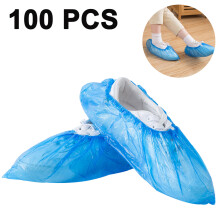 Soluciones de calzado protector, cubrezapatos desechables, ajuste universal, impermeables y antideslizantes, material CPE, para uso en interiores y
