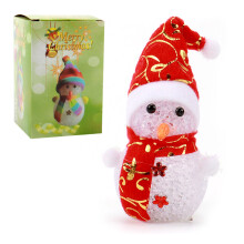 Adorno navideño luminoso de muñeco de nieve con luz LED, adorno navideño creativo con diseño brillante, decoración luminosa para fiestas