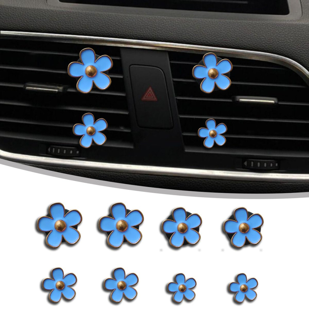 Cute Daisy Car Air Vent Clip Decorations 8Pcs Flower And Car Interior Accessories Pink/Blue 9323874711034