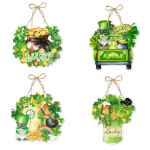 4 Stück Patricks Day Türschild Papiertafeln Wandbehang Ornament