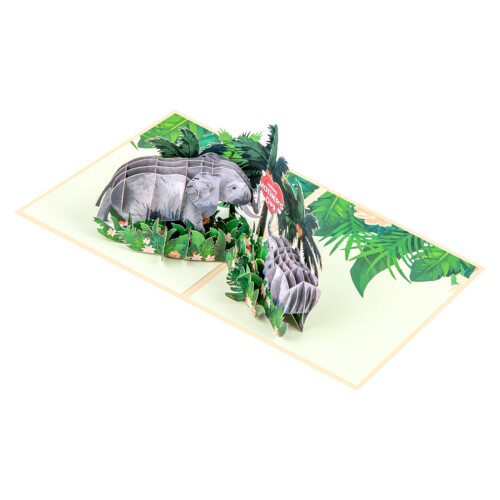 Popup-Karten, 3D-Elefant-Popup-Geburtstagskarte,