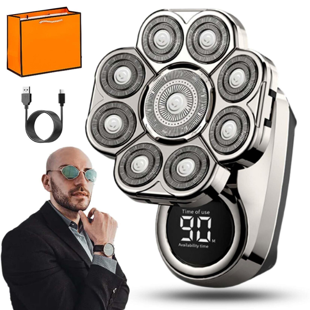 Bald Head Shaver for Men 9D Floating Heads 6in1 Grooming Kit IPX7 Waterproof LED Display