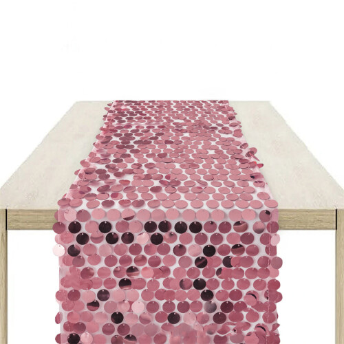 Auffälliger Pailletten-Tischläufer, glitzernde-Rosa Farbe