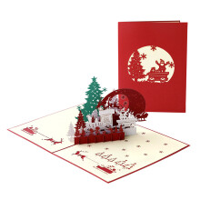 3D Pop Up Christmas Greeting Cards, Handmade Recyclable Paper Greeting Cards Christmas Cards Set With Envelopes For Holiday Gifts For Family And Frien