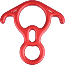 Aluminum Figure 8 Descender with AutoLock for Climbing, Rescue, and Industrial Rigging, Red 1 Piece
