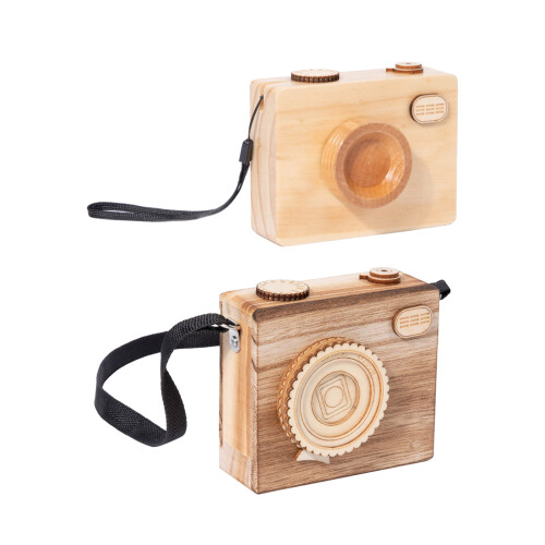 Retro-Kamera-Spieluhr, Holzhandwerksfigur,-Holzfarbe 1