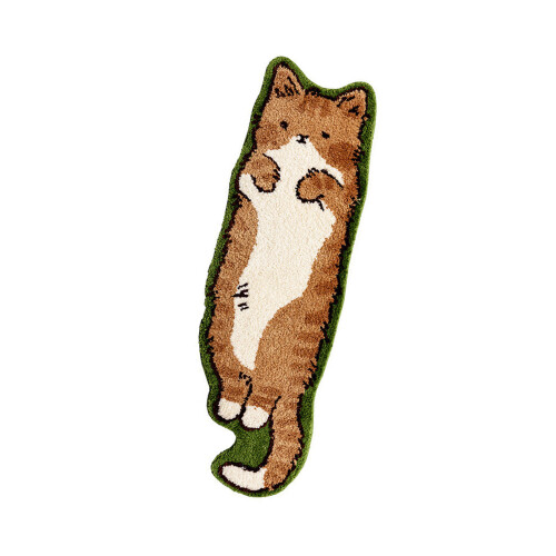 Waschbare Teppiche aus Polyester für-Orange Katze S Größe