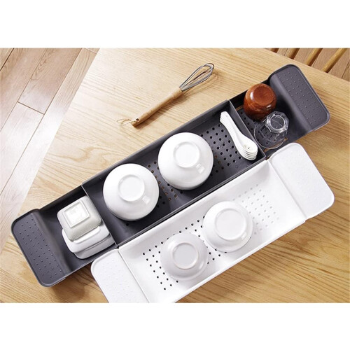 Adjustable NonSlip Bath Tray Bathtub Storage Rack MultiFunction Retractable Shelf Organizer 1