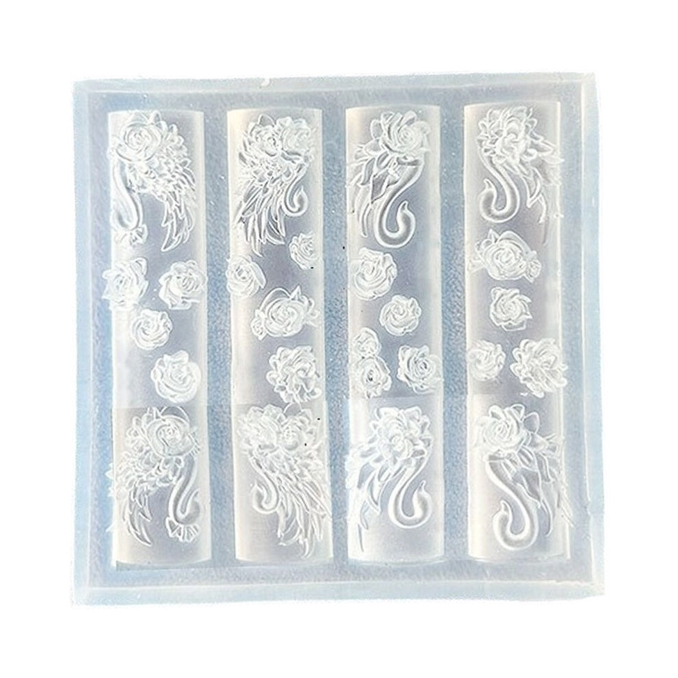 Silicone Nail Stamp Mold Crystal Epoxy Carving Mold-Style 19