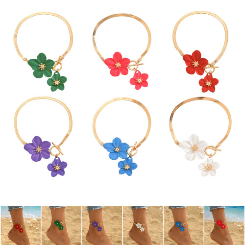 Adjustable Flower Foot Jewelry Versatile Styling for Daily-Blue 2