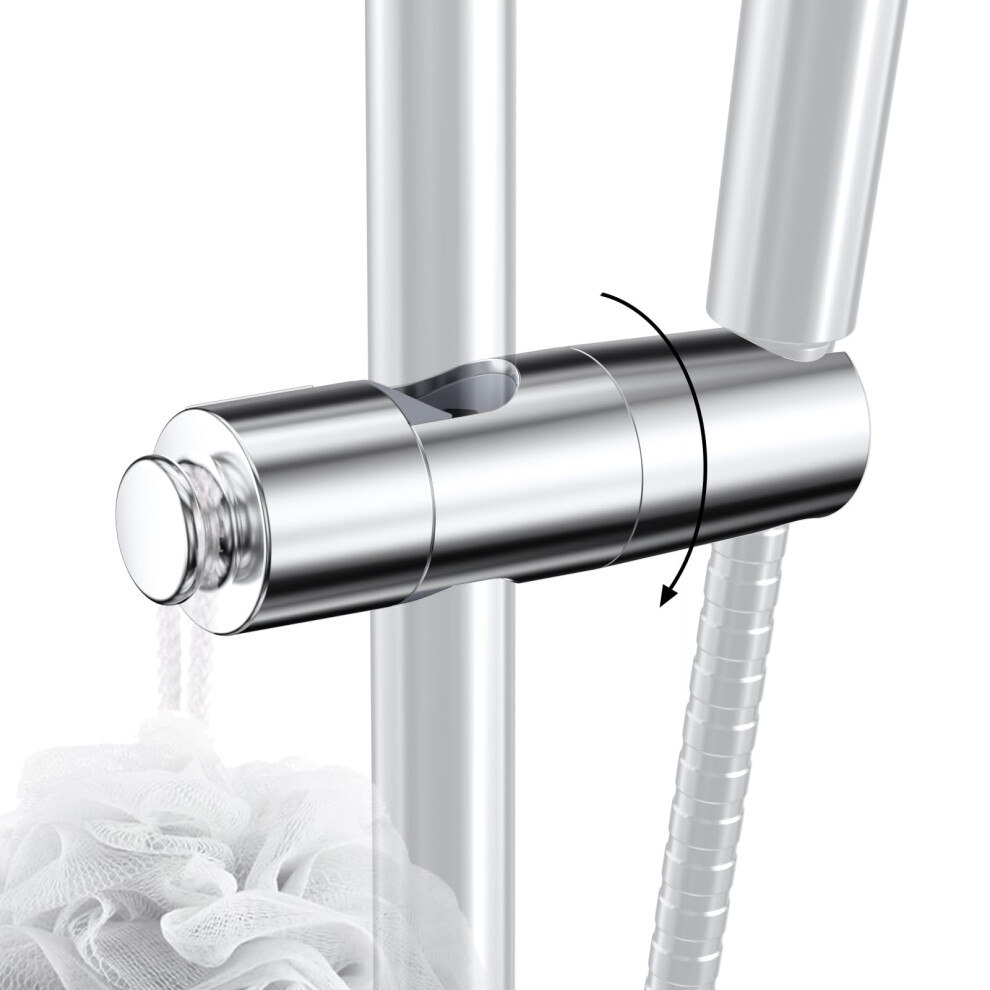 Adjustable Shower Head Holder For 1825Mm Slide Bar, Universal No Drill Chrome Bracket For Handheld Shower 9001264750176