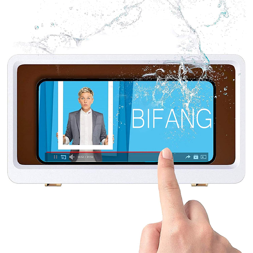 Wall Mount Phone Holder For Shower, Bathroom Case With Sound-Transparent Membrane, Sensitive Hd Touch Screen For Mobile Phones Up To 6.8 Inches, Ensur 9420858480228