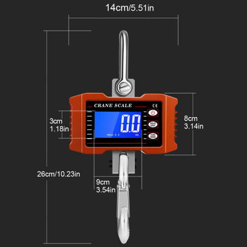 Digital Hanging Scale with LCD Display Strong Aluminum-1000kg 2