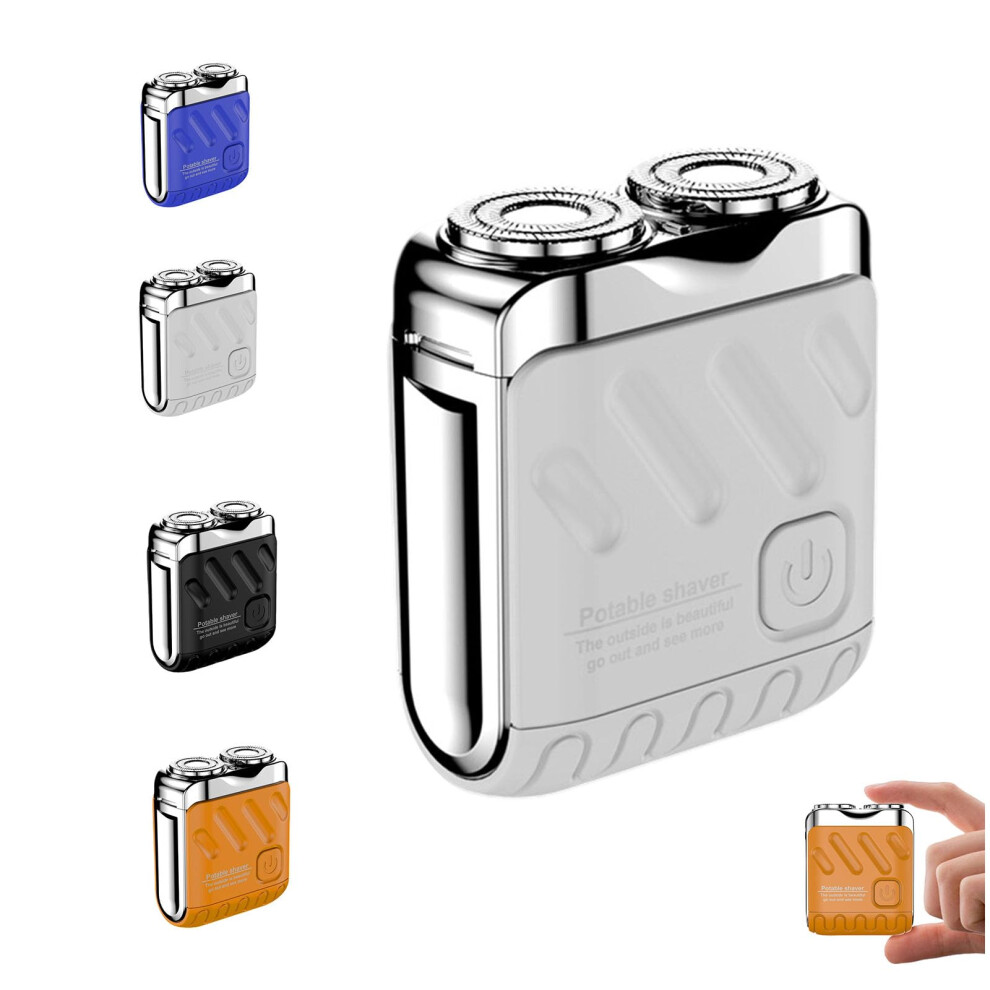 White Electric Shaver For Men Dualblade Precision Ipx7 Waterproof Mini Rechargeable Travel Razor