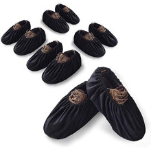 Copriscarpe riutilizzabili antiscivolo per pavimenti bagnati, in flanella traspirante ed elastica, ideali per casa, ufficio e sala macchine, in
