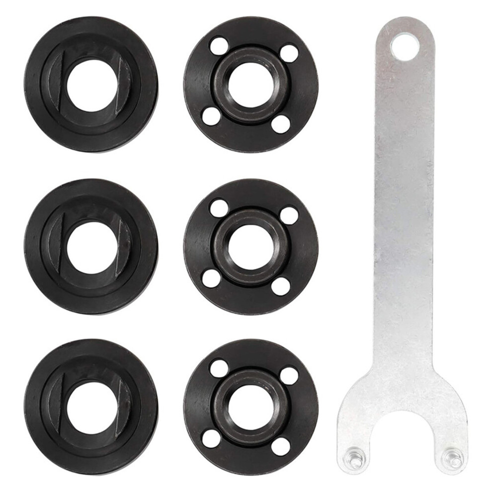 7Pieces 5/8-11 Thread Angled Grinder Lock Nut Kit Flange Wrench 7696001137529