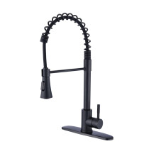 Commercial Kitchen Sink Faucet with PullDown Sprayer Matte Black Copper for Restaurant or Home Use