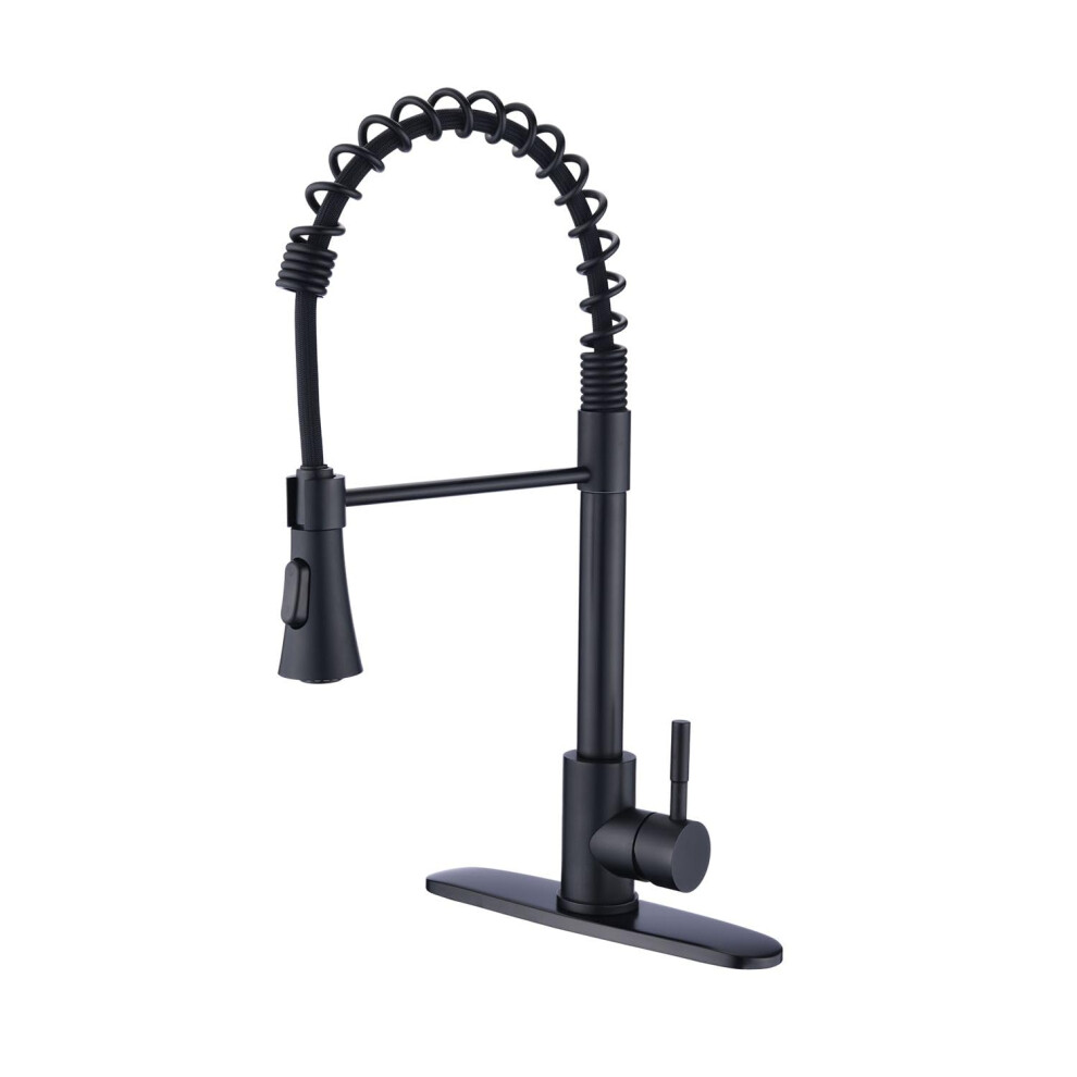 Commercial Kitchen Sink Faucet With Pulldown Sprayer Matte Black Copper For Restaurant Or Home Use 9323874712062