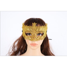 Glamouröse Halloween-Kostümmaske mit goldenem Glitzerdesign, wiederverwendbares Partyaccessoire für Maskenbälle und Kostümveranstaltungen