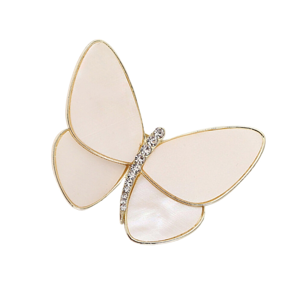 Sparkling Crystal Butterfly Enamel Brooch Coat Decoration-khaki