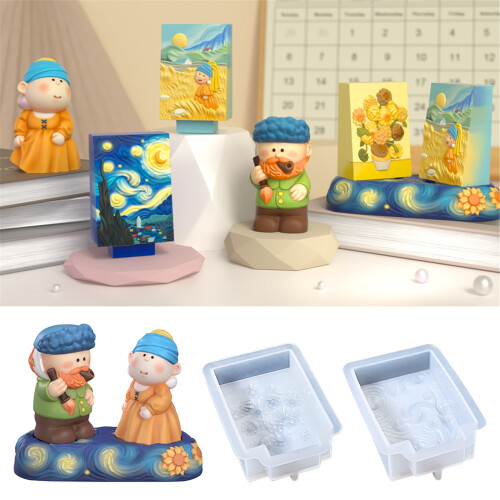 Reusable Handmade Moulds Silicone Candle Crafting-Van Gogh base 1