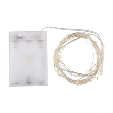 Lumini LED cu șir de lumini, alimentate cu baterii, iluminat puternic, eficient energetic, robust și flexibil, din sârmă de cupru argintiu,