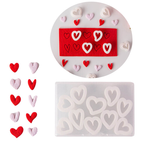 Coeur pâte à modeler boucle d'oreille moule Cutter ménage-B 2