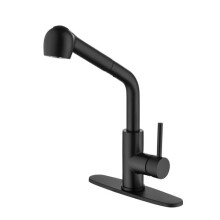 SingleHandle PullOut Kitchen Faucet with Sprayer Matte Black Stainless Steel Chrome