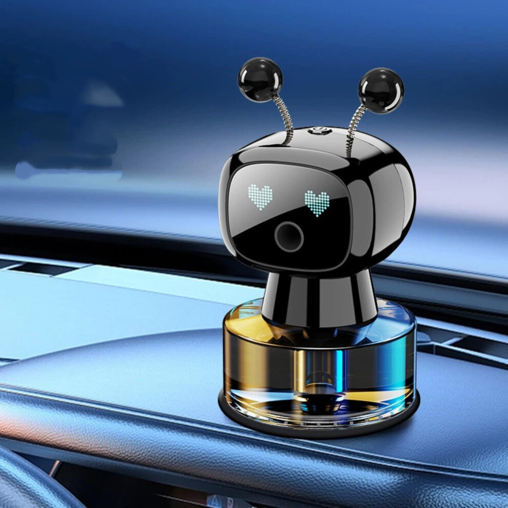Cute Robot Car Air Freshener Osmanthus Scent Longlasting Aroma Easy Vent Installation Black 9119770554741
