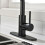 SingleHandle PullOut Kitchen Faucet with Sprayer Matte Black Stainless Steel Chrome 4