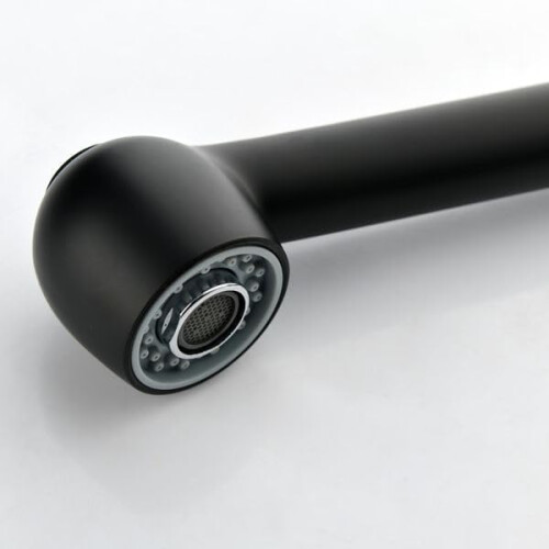 SingleHandle PullOut Kitchen Faucet with Sprayer Matte Black Stainless Steel Chrome 2