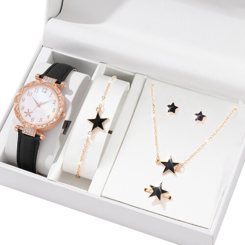 Elegant Accessories Set-Black and white Five pointed star st