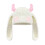 Plush Brimless Devil Horn Long Ear Pullover Hat-Beige white 1