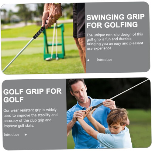 2 pieces golf grip handle for golf swing hand grip black rubber 2