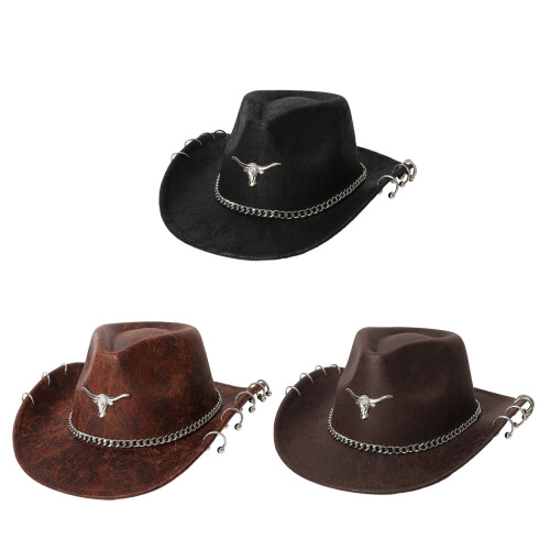 Flexible Modern Themed Broad Brims Hat Lightweight PU-Black 1