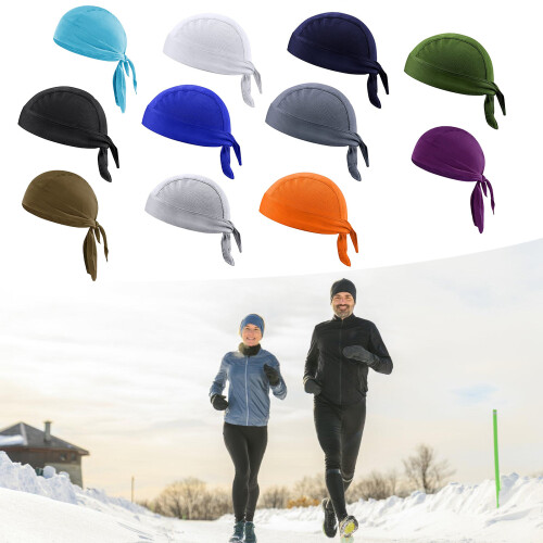 Breathable Mesh Running Cap Elastic Bandana Hats Unisex-White 2