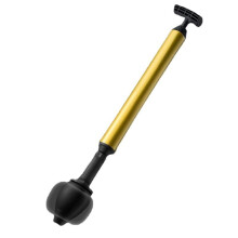 Heavy Duty Toilet Plunger with Adjustable Rubber Head and Gold Handle, Strong Drain Unclogger Black