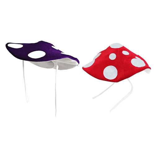 Adjustable Strap Mushroom Costume Hat-Purple mushroom hat 1