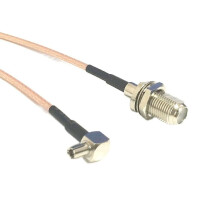 TS9 Right Angle to F Female RG316 20cm Pigtail Cable for 3G USB Modem Speed Signal Transfer