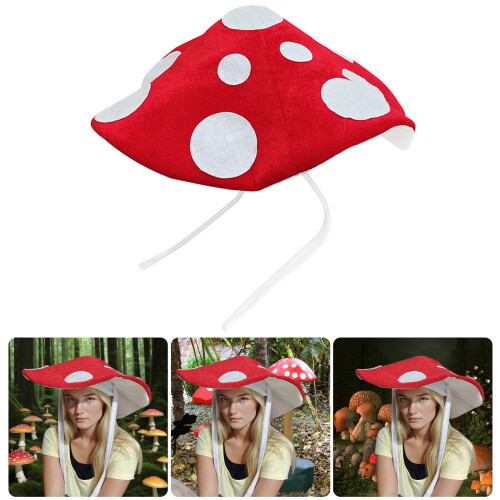 Adjustable Strap Mushroom Costume Hat-Purple mushroom hat 2