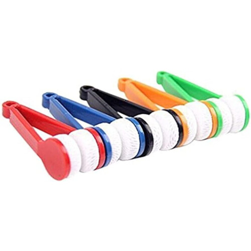 5 Pcs Mini Glasses Cleaning Tool with Microfiber Brush for Quick Scratch Lens Care, Random Colors