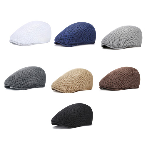 Modern Mesh Beret Hat Moisture Wicking Polyester-Dark Grey 1