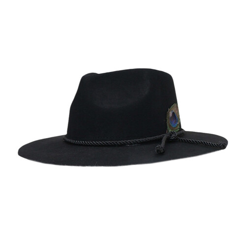 Classical Unisex Wool Bucket Hat Durable Construction-Black L
