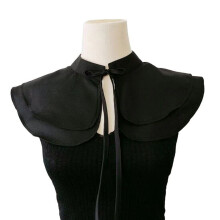 False Collar Layered Neck Ruffle Accessory For Gothic-Black