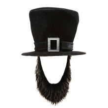 Halloween Beard Accessory Soft Fabric Bucket Hat With-Black