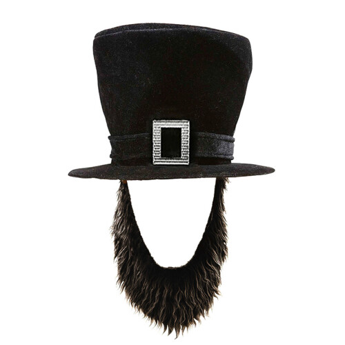 Halloween Beard Accessory Soft Fabric Bucket Hat With-Black