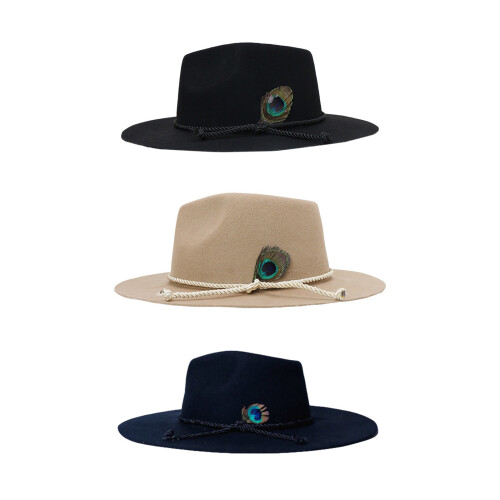 Classical Unisex Wool Bucket Hat Durable Construction-Black L 2